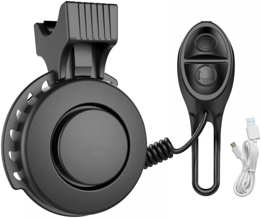 Elektrischer Fahrradklaxon, Einstellbare Fahrradalarmglocken In Lautstärke, Leistungsstarker Fahrradklaxon, Wiederaufladbar Über Usb, Für Führungen Von 21 Bis 31,8 Mm