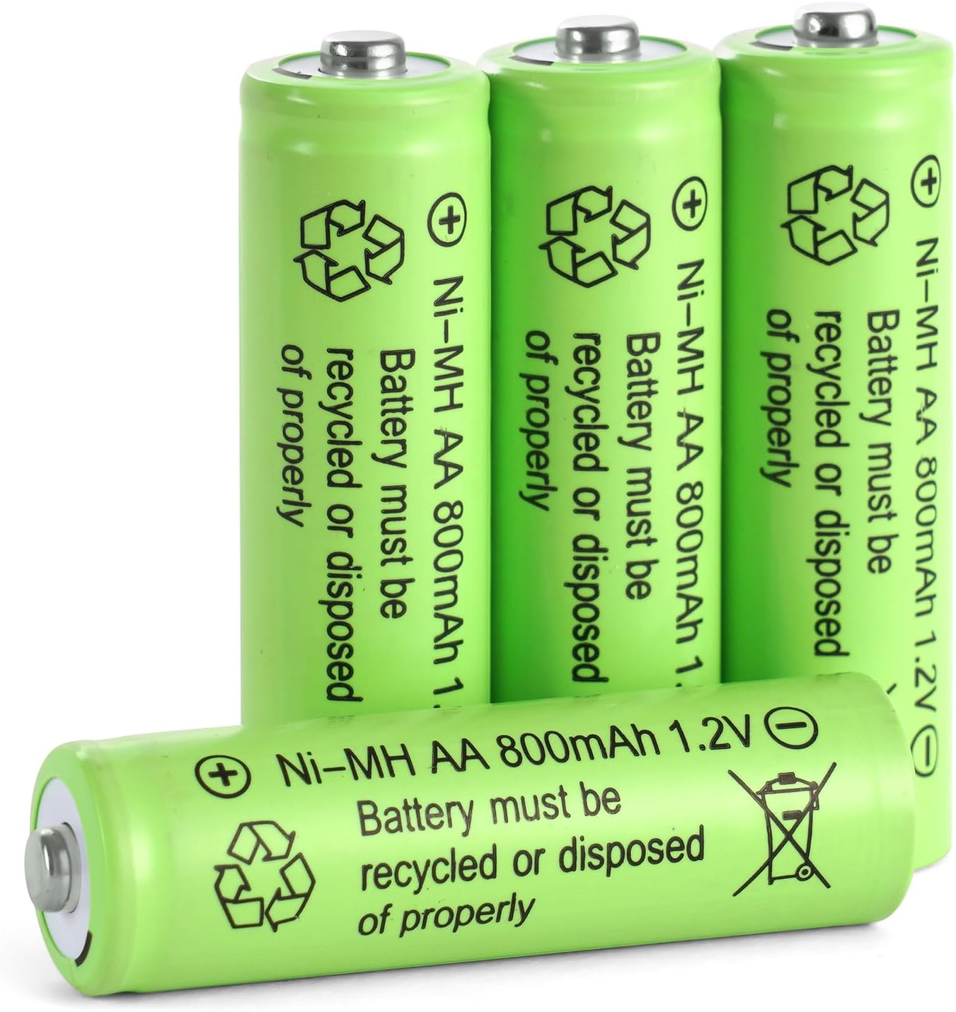 Nimh-akkus Aa, 4 Stück, 800 Mah, 1,2 V, Hochkapazitätsladung, Nimh-akkus, Für Front-led, Fernbedienung, Led-leuchten