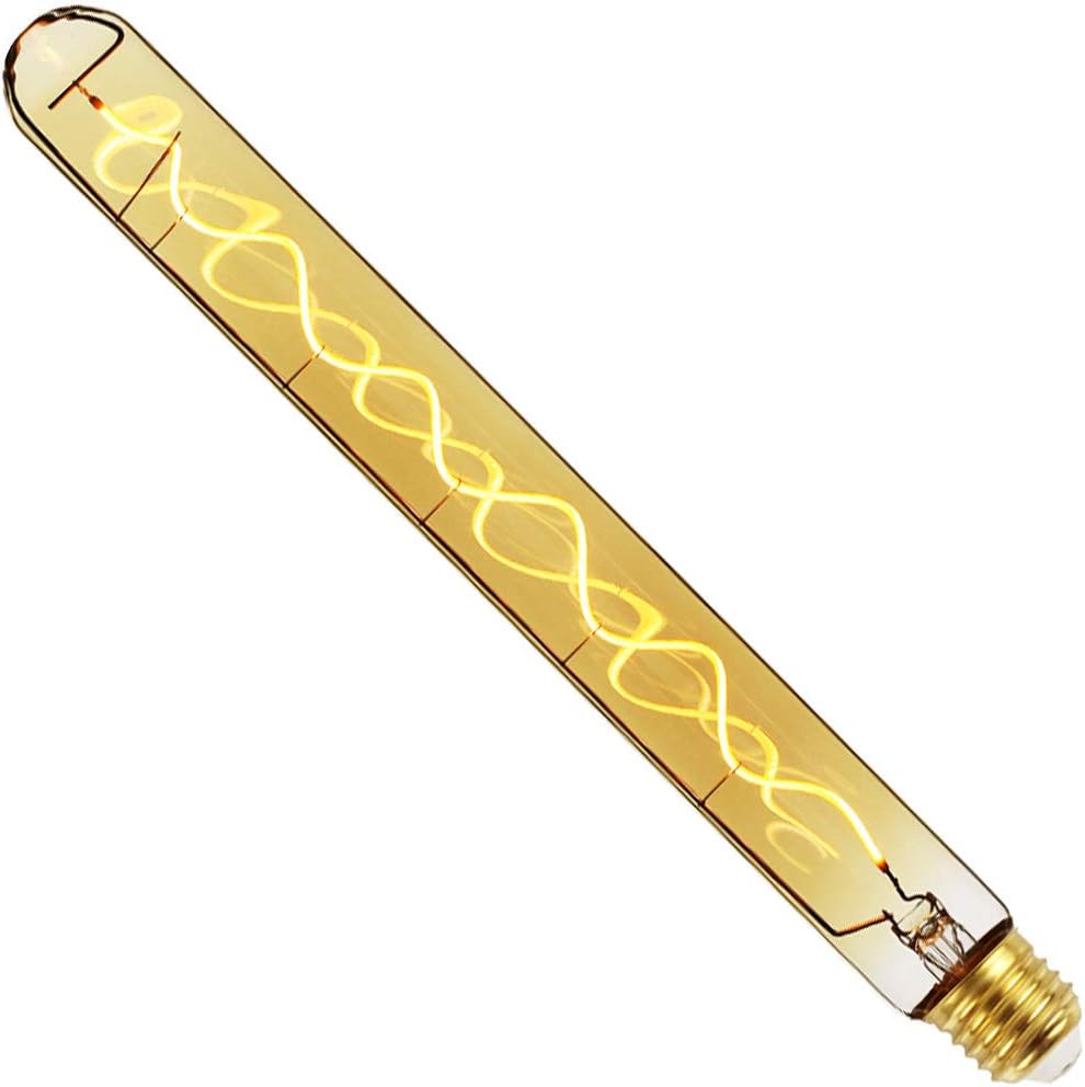 Led-ampullen, Vintage-ampullen, Lange Röhre, À Essai, 4 W, Dimmbar, Spiralförmiges Filament, 220/240 V, E27, Edison-ampullen, Dekoartikel (t32, 300 Mm)