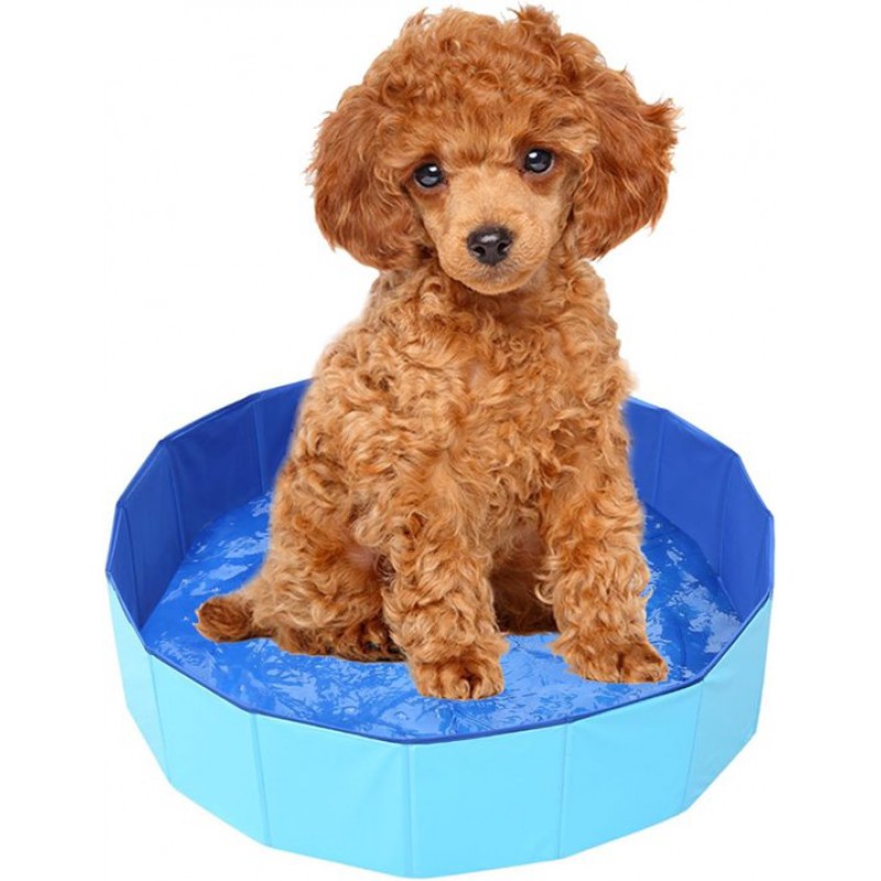 Snjy® Hundepool – Hundebadewanne – Hundepool – Faltbar – Rund – 50 X 10 Cm – Blau