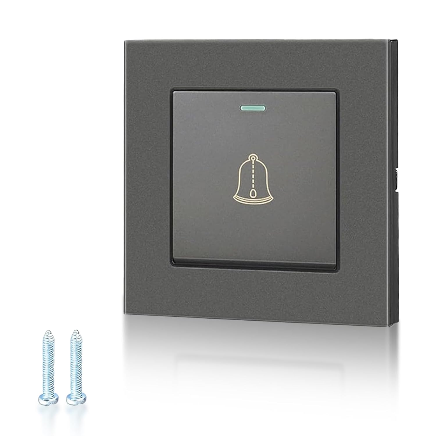 Wasserdichter Außenklingelknopf 220–250 V, 16 A, Grau, Schalter Aus Gehärtetem Glas Mit 2 Schrauben, Für Zuhause Oder Hotel, Einbauversion Für Eingangstüren