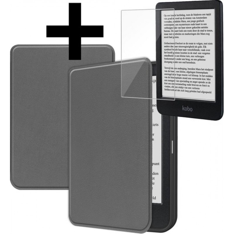 Schutzhülle Für Den Kobo Clara Bw Ereader – Schutzhülle Mit Schlaf-/weckfunktion Und Displayschutzfolie – Grau