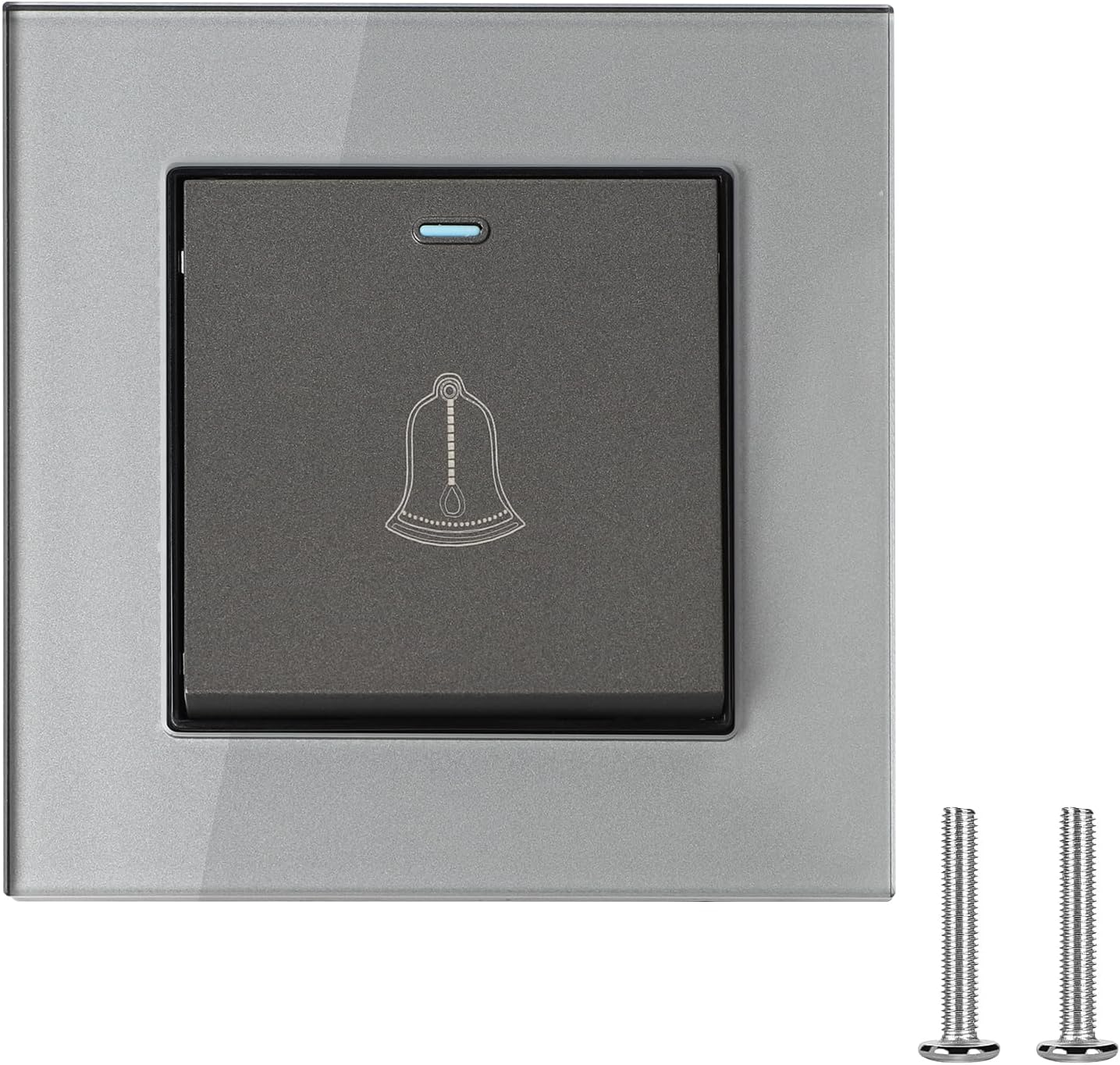 Bouton Sonnette Exterior, 8,6 X 8,6 Cm Bouton De Sonnette Pour Boîtier Encastré 68mm, Simple & Sobre Ding-dong Sonnette 220250 V, Pour Particuliers Et Hôtels (grau)