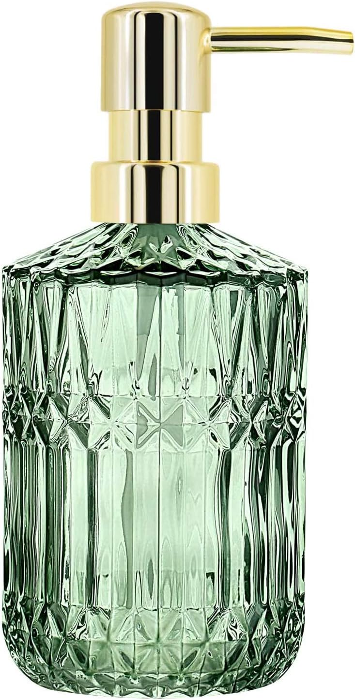 Verteilt Savon Liquide Wiederaufladbar In Verre Pour Détergent À Vaisselle, Lotion De Shampoing, Salle De Bain, Cuisine, Buanderie (vert)