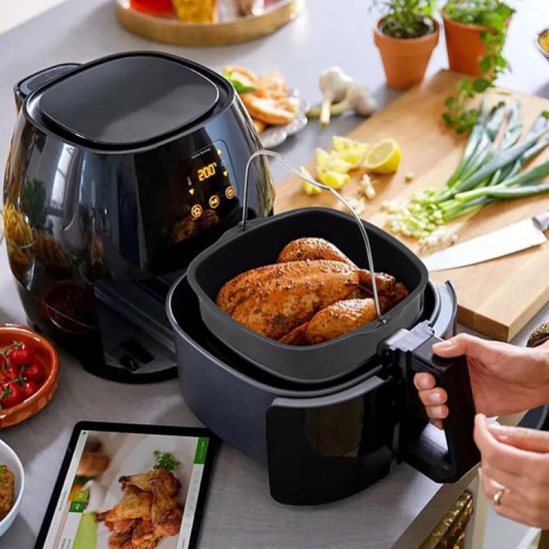 Form Für Heißluftfritteusen – Antihaft-backform Für Heißluftfritteusen – Zubehör Für Heißluftfritteusen – Pizza- Und Brotform – 22 Cm (8,7 Zoll) Kuchenform Für Heißluftfritteusen