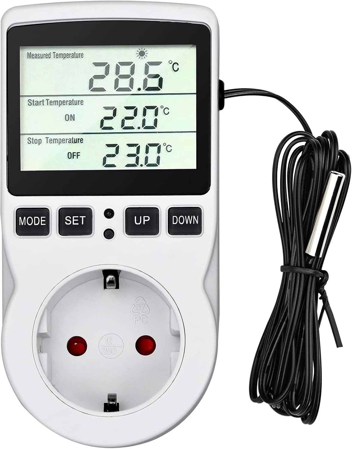 230-v-temperaturregler – Digitalthermostat – Netzstecker – Für Gewächshaus, Heizmatte, Wassertank