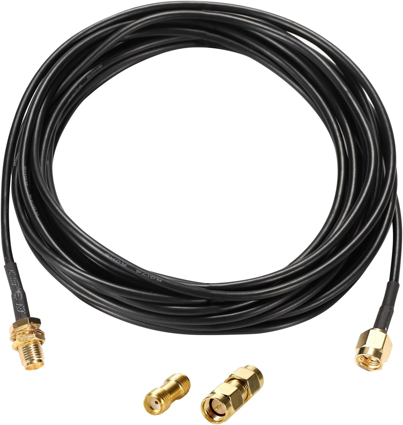 1 Stück 5 M Sma-stecker Auf Sma-buchse Rg174 Koaxialkabel (durchführungsanschluss) + 2 Stück Sma-koaxial-hf-adapter-kit Für Antennengeräte (sdr-funk, Amateurfunk, 3g/4g/lte-antennen, Ads-b, Gps)