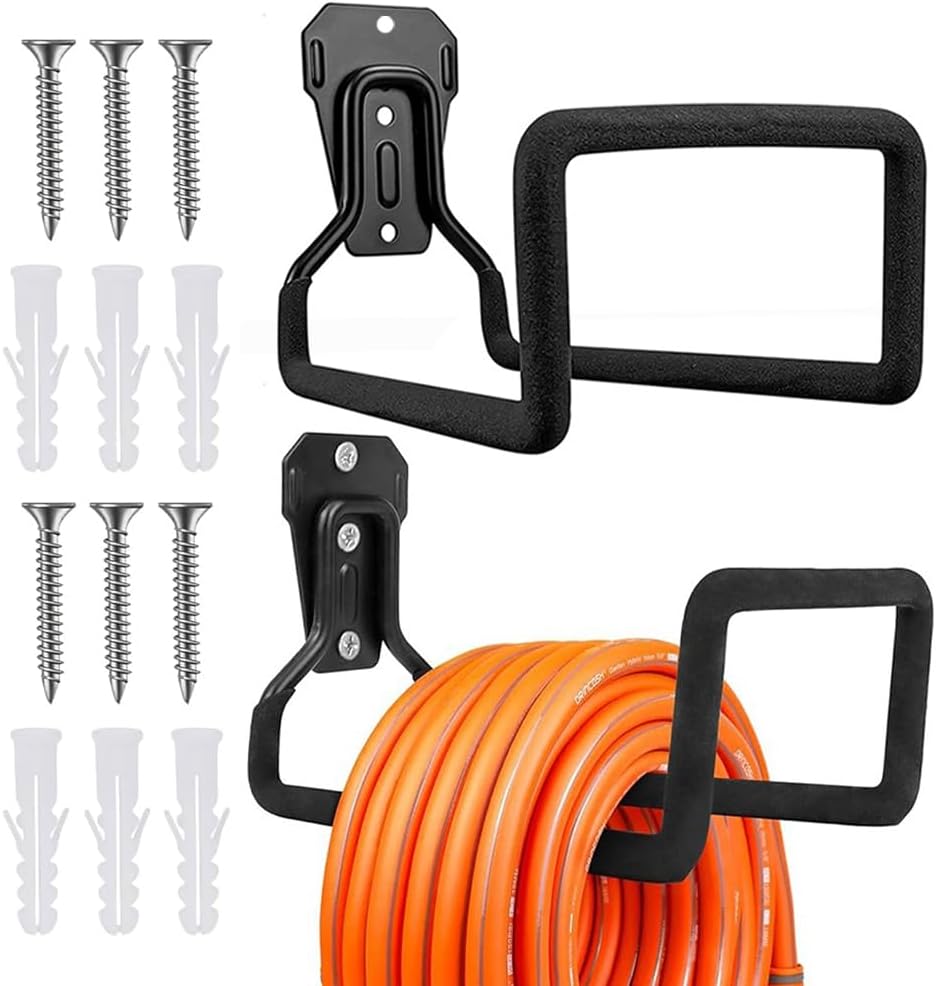 Set Mit 2 Wandhalterungen Für Gartenschläuche – Wandhalterung Für Gartenschläuche – Metall – Robuste Wandhalterung Für Gartenschläuche – Verlängerung Für Staubsaugerschlauch