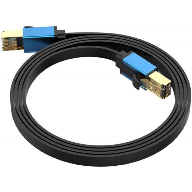 Cat 8 Ethernet-adapterkabel – Internet-netzwerkkabel – Gigabit – 40 Gbit/s – Geschirmtes S/ftp-kabel – Internet-lan-kabel – Rj45 Cat8 – 5 Meter – Schwarz Und Blau