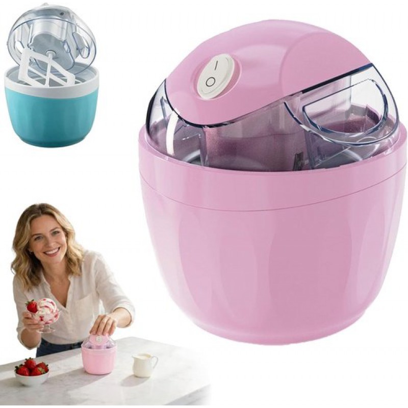 Eismaschine – Mini-eismaschine – Eiscreme Selber Machen – In Nur 15 Minuten – Für Gelato, Sorbet Und Frozen Yogurt – Für Küche Und Haushalt – Pfirsichfarben