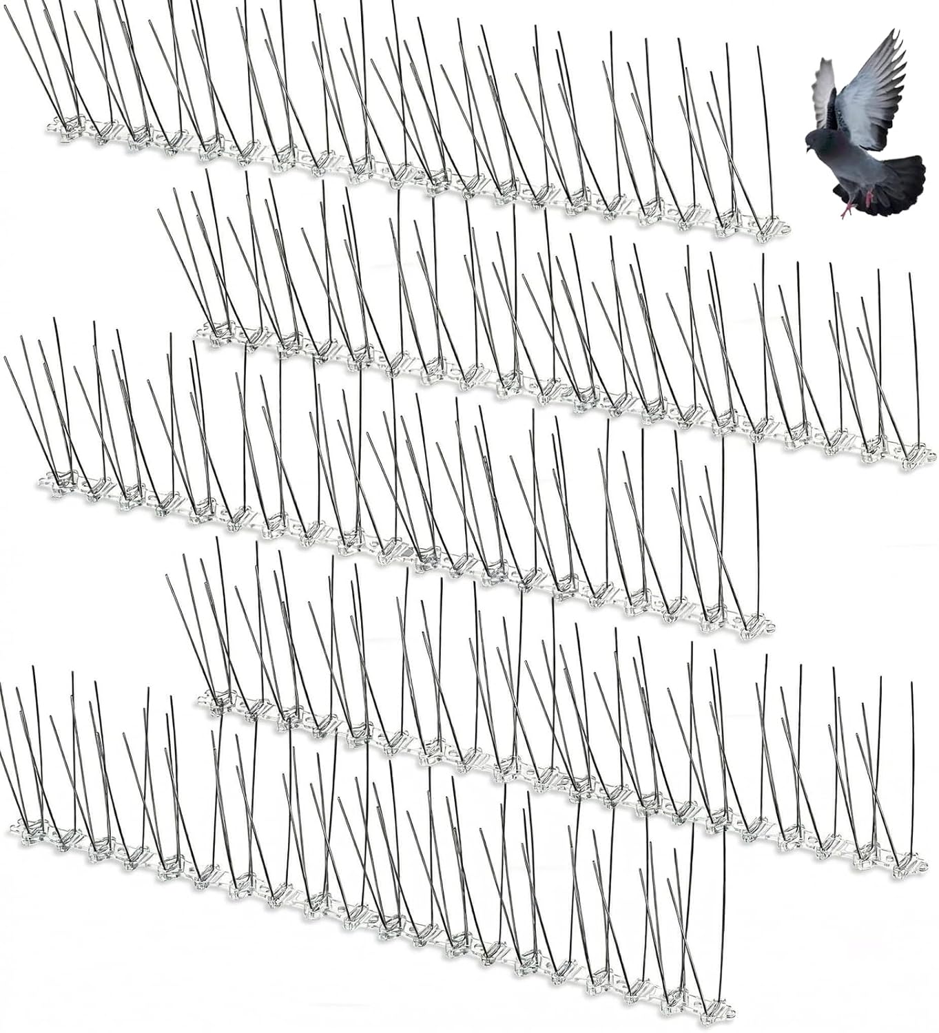 Taubenabwehrmittel, 5 M Taubenabwehrspitzen, 20 Stück Vogelabwehrspitzen, Abschreckungsmittel Für Vögel Und Katzen, Zur Verwendung An Dächern, Fenstern Und Zäunen.