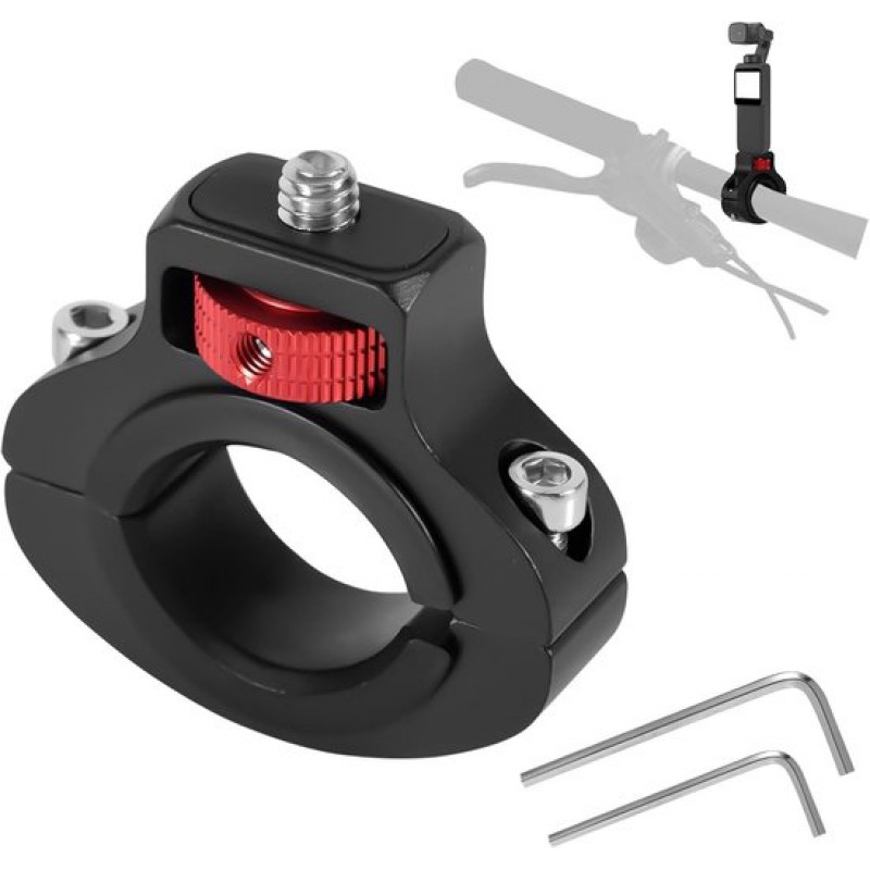 Fahrrad-/motorradkamerahalterung, 360-grad-drehbare Lenkerhalterung Aus Aluminium Mit Rücklaufsperre, Kompatibel Mit Gopro Insta360, Dji Osmo Und Zusatzbeleuchtung (2