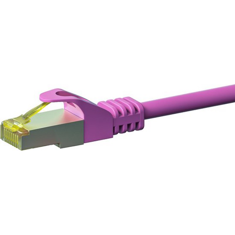 Cat7 S/ftp (pimf) Patchkabel – 15 Meter, Rosa – Netzwerkkabel – Internetkabel – Utp-kabel – Rj45 – 10.000 Mbit/s
