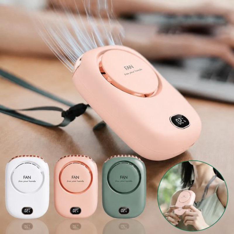 Wiederaufladbarer, Tragbarer Nackenventilator In Pink – Mini-ventilator Mit Clip Und Tischständer – Extrem Leise – Usb-ventilator Mit 3 Geschwindigkeitsstufen – Erhältlich In Weiß, Pink Und Grün