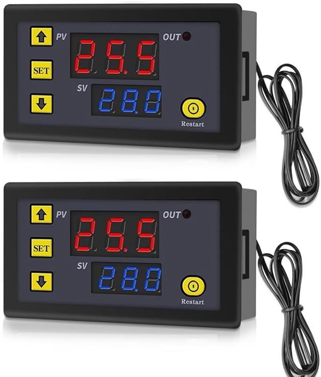 Set Aus 2 W3230 20 A Dc 12 V Digitalen Temperaturreglern - Digitalthermostat - 50-120 °c - Mit 10 K Ntc-sonde.