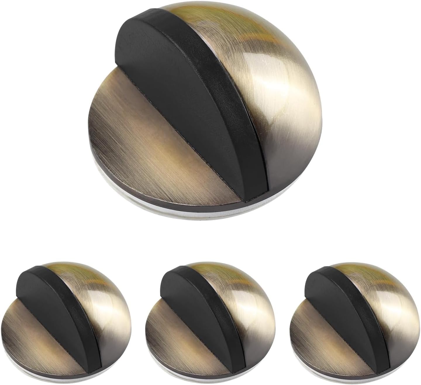 4 Stück Selbstklebende Bloc Porte, Monté Demi-lune Bloque Porte, Ovale Poli Stop Porte Avec Protector Mural De Colle, Acier Inoxydable Bloc Porte Sol Pour La Maison Et Le Bureau (bronze)