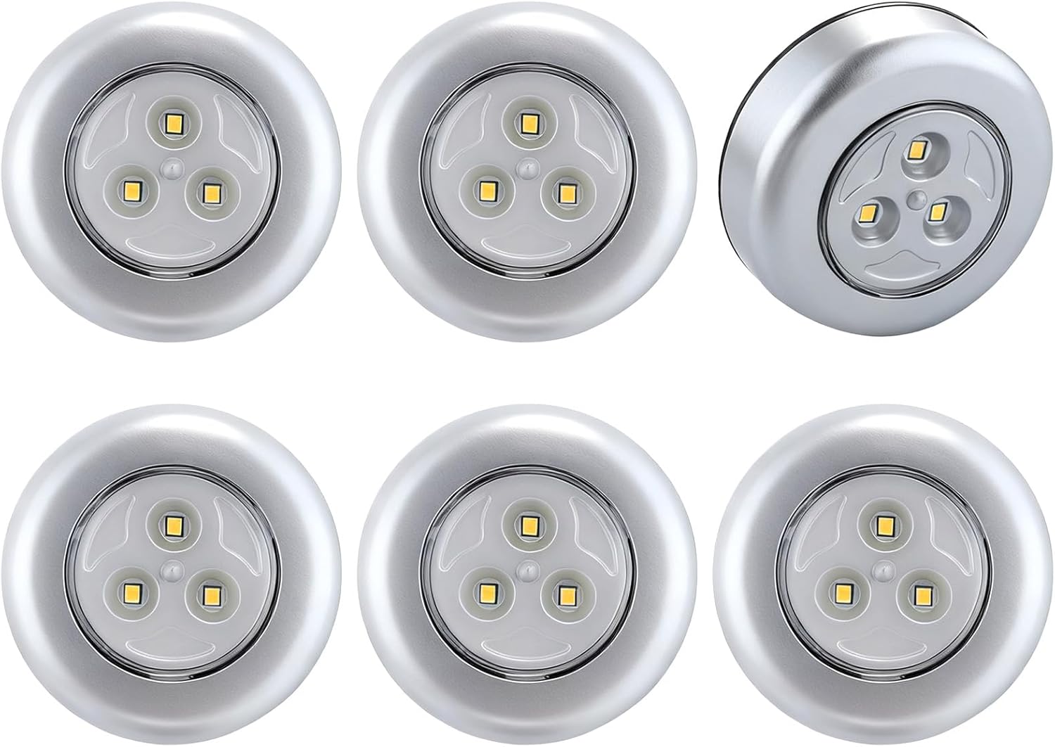 6 Stück Lampe Spot Led Pile Autocollant, Zusatzbeleuchtung Für Plakat, Küche (blanc Chaud)