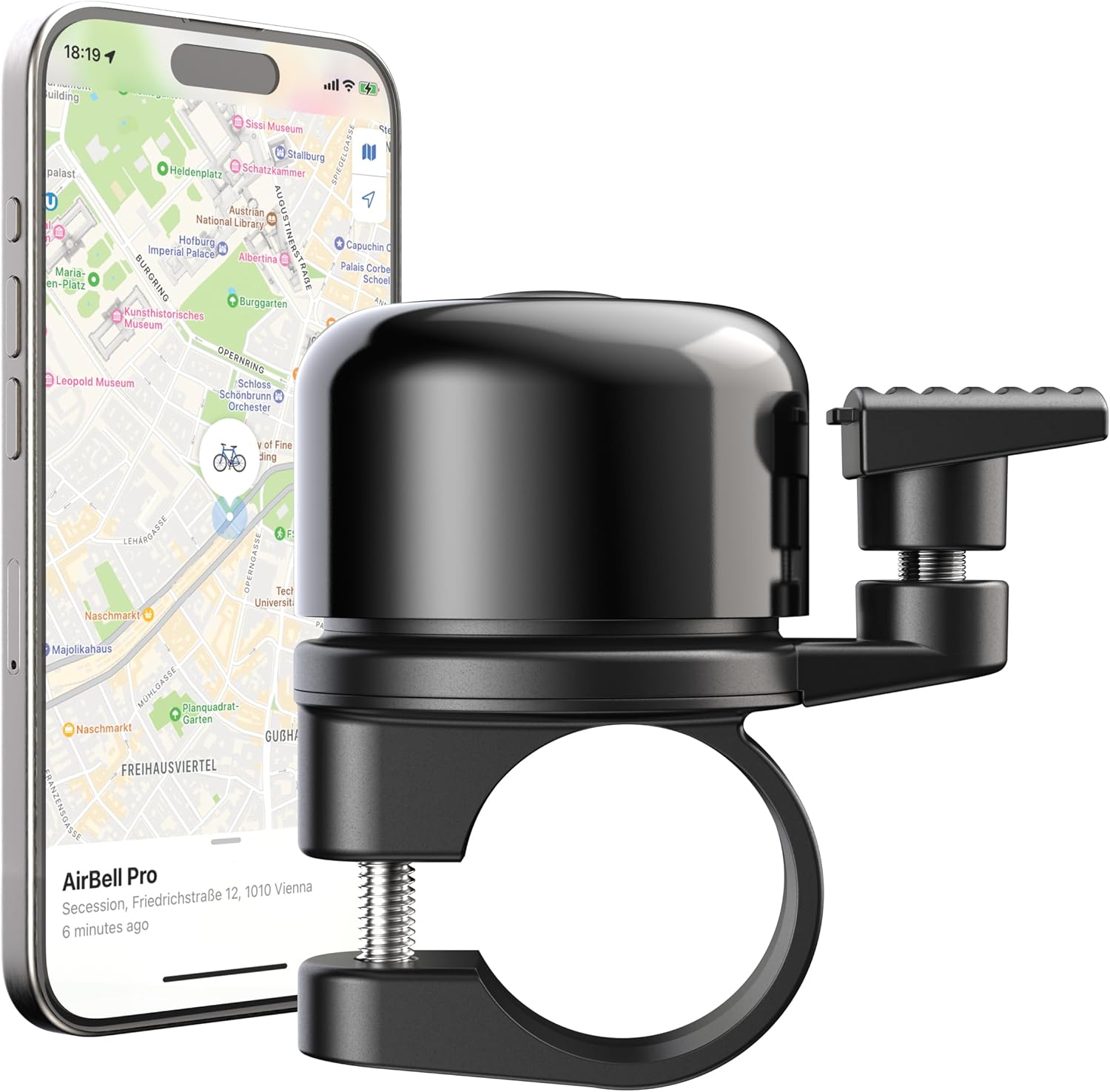 Airbell Pro Fahrradsonde, Mit Integriertem Tracker, Für Apple Localiser Mo