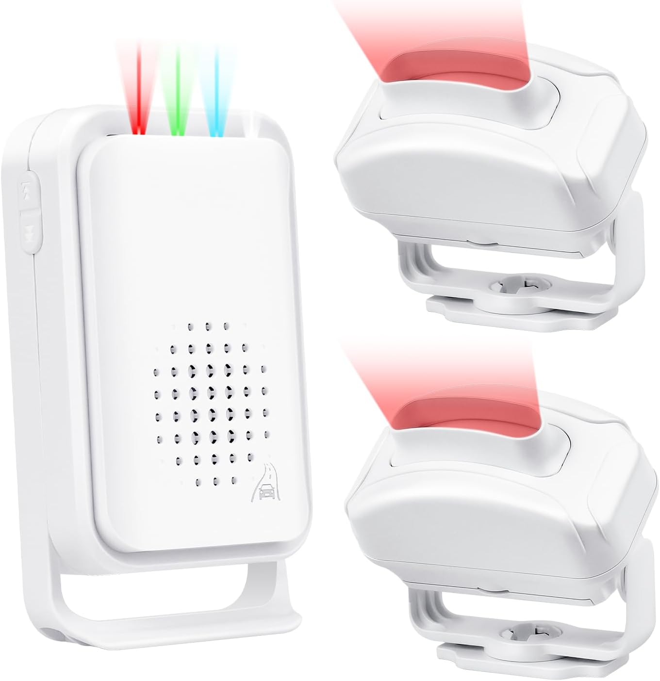 Sonnenstrahldetektor Mit Alarm, Durchgangsdetektor Mit Glockenspiel Für Magasin, Filialalarm, 4 Leds Und Vibration, 280 M, Für Innen Und Außen 1 Empfänger, 2 Sensoren