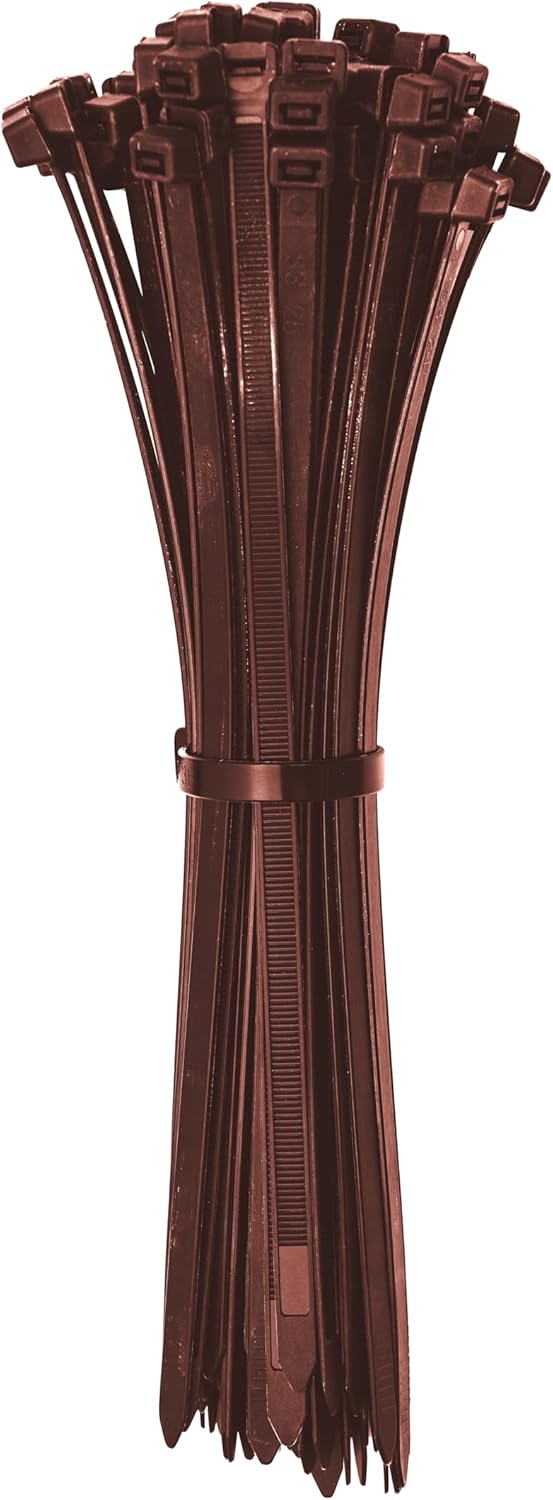 Braune Kabelbinder, 150 X 2,5 Mm, Klein, 100 Stück, Professionelle Kabelbinder, Robust, Kurz, Temperaturbeständig, Für Garten, Garage Und Haushalt