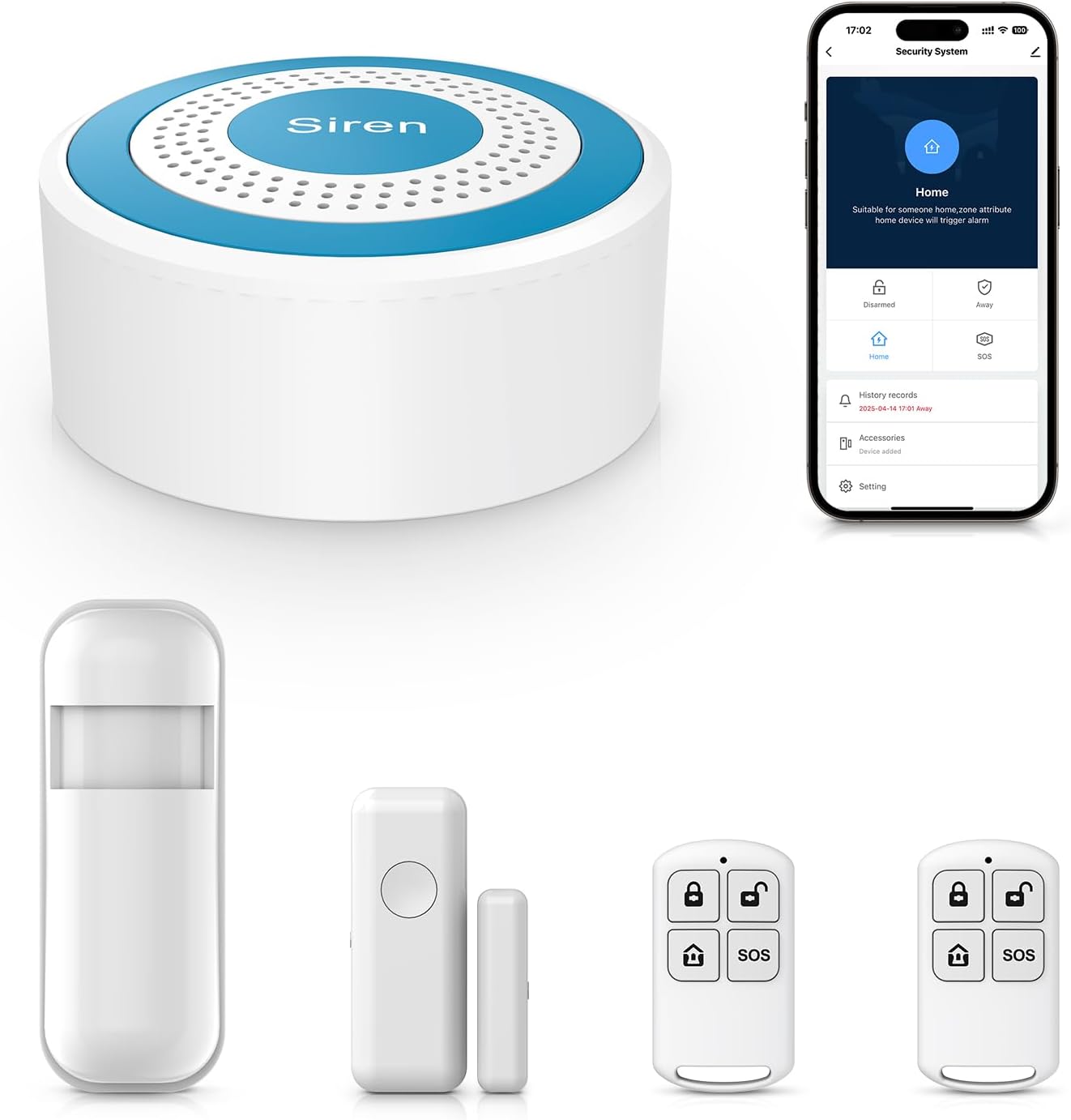 Intelligenter Hausalarm Ohne Filter, 2,4-ghz-wlan-sicherheitssystem Für Das Haus Mit App, 5 Stück – Fenster- Und Türöffner, Bewegungsmelder, Fernsteuerung, Kompatibel Mit Alexa