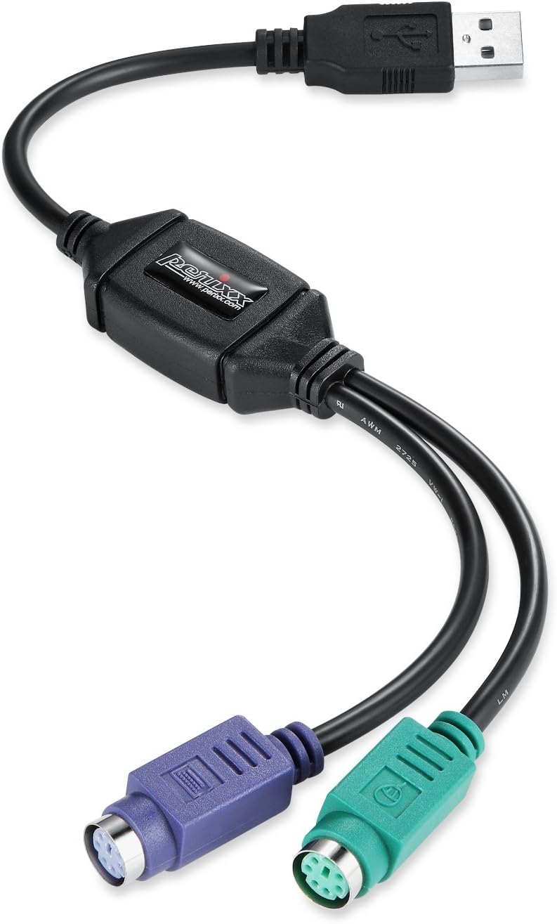 Peripro-401 Ps/2-zu-usb-adapter – Für Tastatur Und Maus Mit Ps/2-schnittstelle – Unterstützt Kvm-switches Mit Ps/2-anschluss – Integrierter Usb-ic