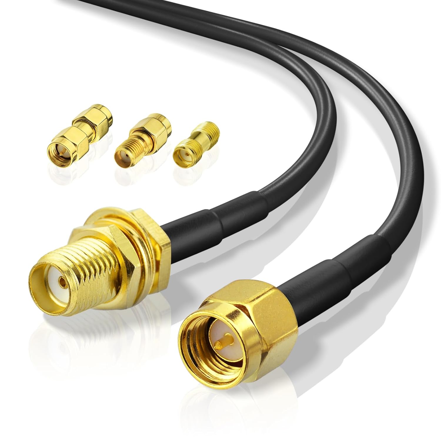 Kabel Rallonge Sma Rg174 10m Rallonge Antenne Wifi Männlich Vs. Weiblich 50ohm Mit 3-teiligem Kit-adapter Sma 4g Lte, Router, Antenne Wifi/gps/4g, Modem 5g, Radio Ham, Sdr