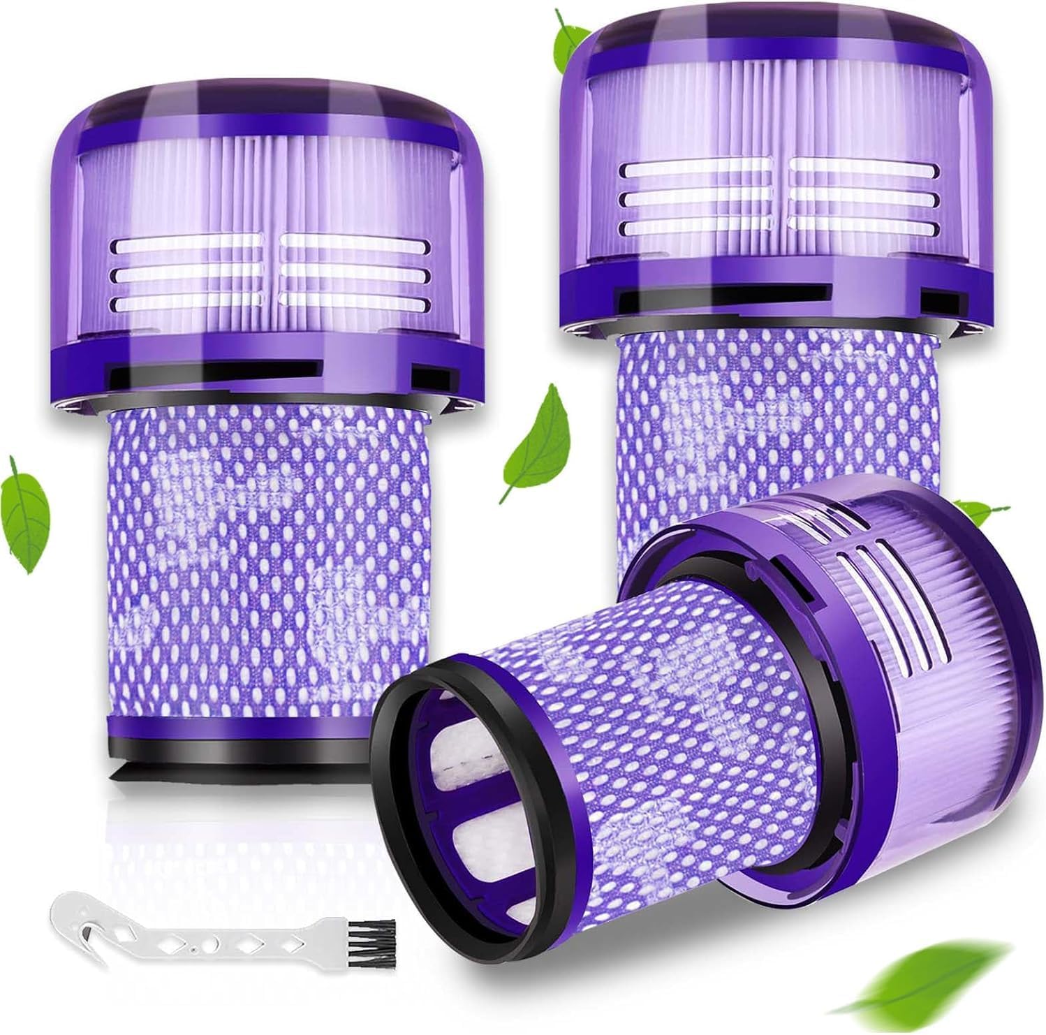 V12 Hepa-filter Für Dyson Staubsauger – Set Mit 3 Filtern Zum Austauschen Von Lavables + 1 Reinigungsbürste, Für Dyson V12 Detect Slim Absolute Extra Total Clean Motorhead, 971517-01
