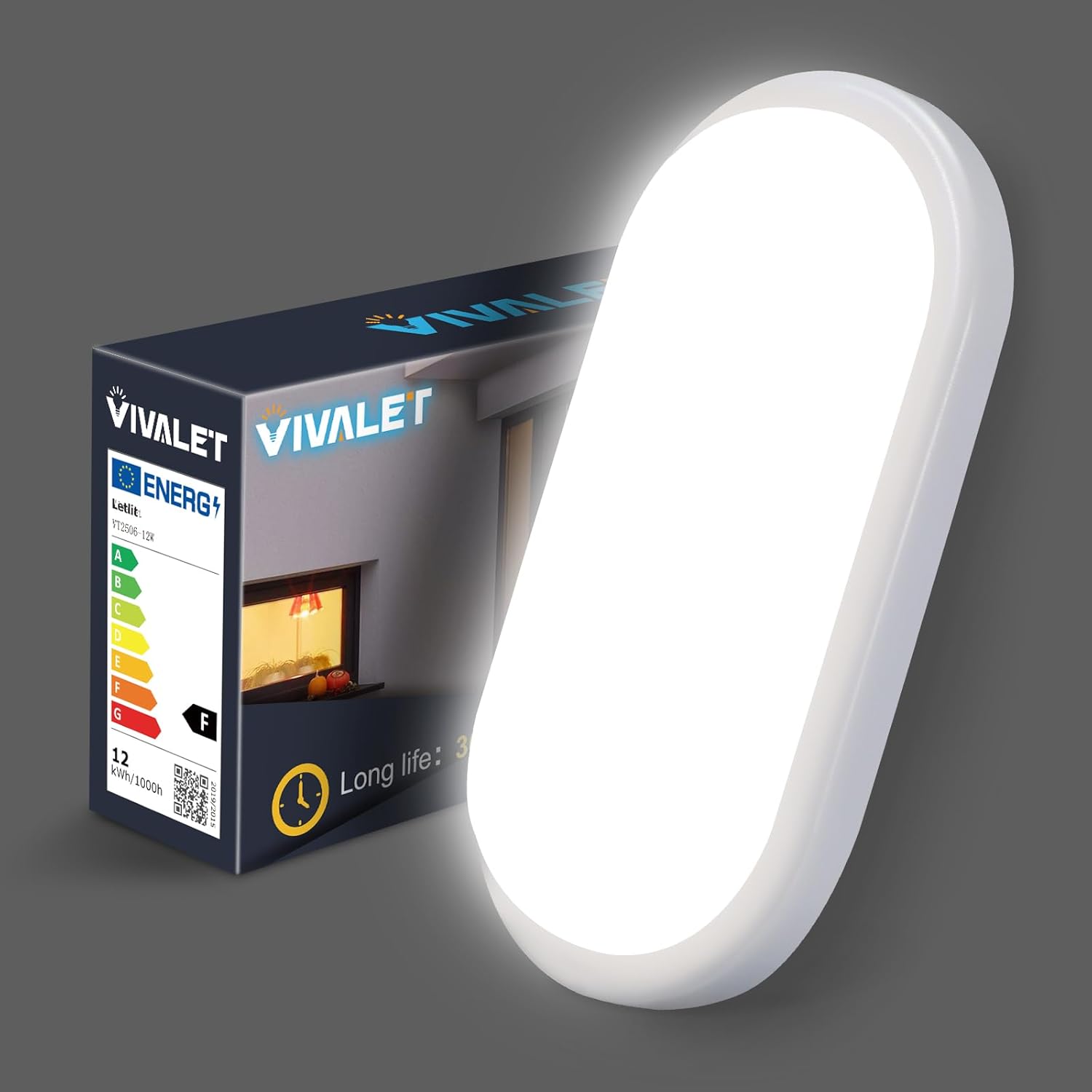 Wandleuchte Für Den Außenbereich, 12 W, 1200 Lm, Led-plafonnier 4000 K, Weiße Leuchten, Außenbeleuchtung Ip54, Deckenleuchte Für Den Außenbereich, Couloir, Escalier, Garage, Bain