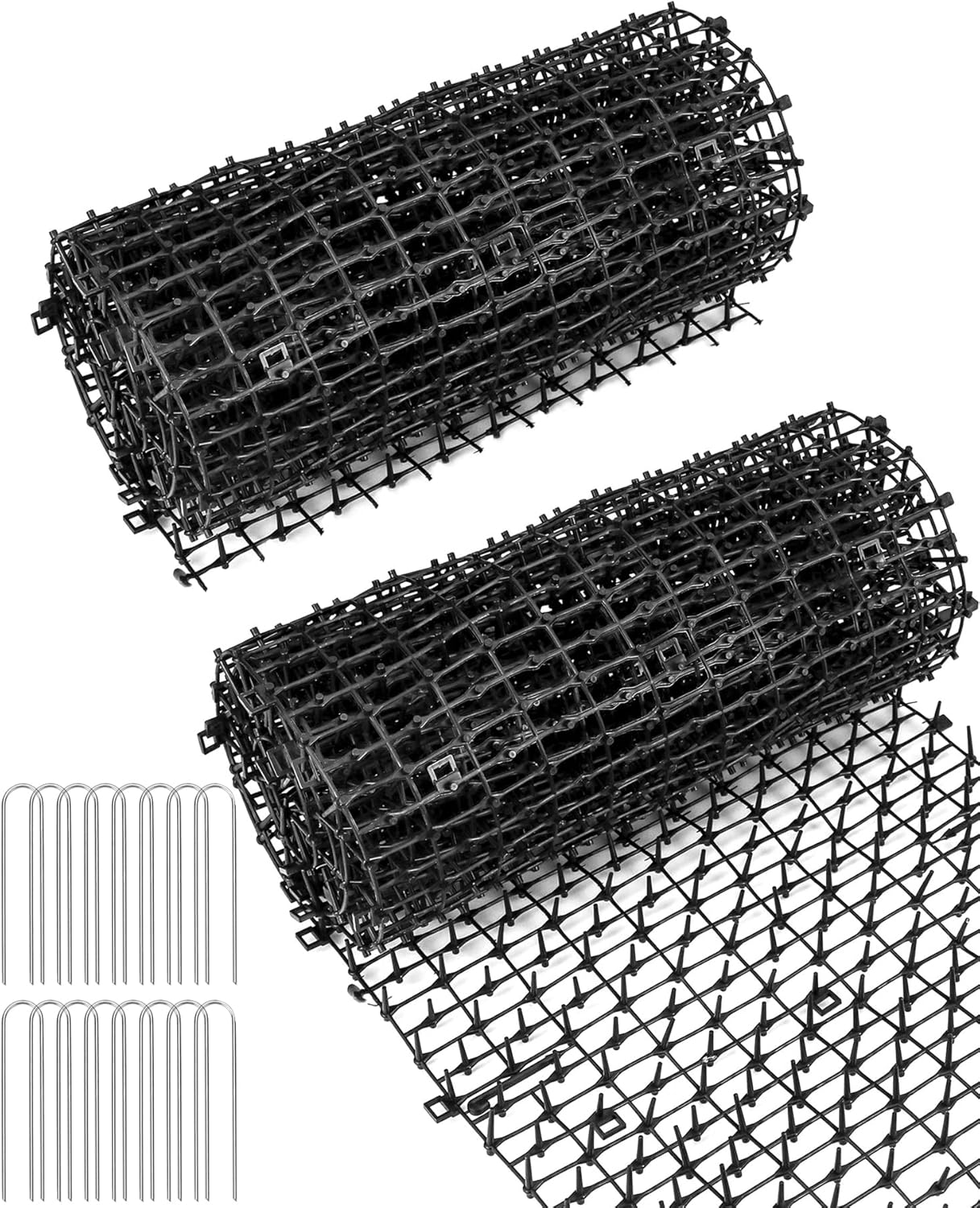 ® Lot Von 2 Tapis Und Picots Für Den Garten 200 X 30 Cm, Barrière Physique De Protection Für Parterres, Tapis Dissuasion Anti-creusement