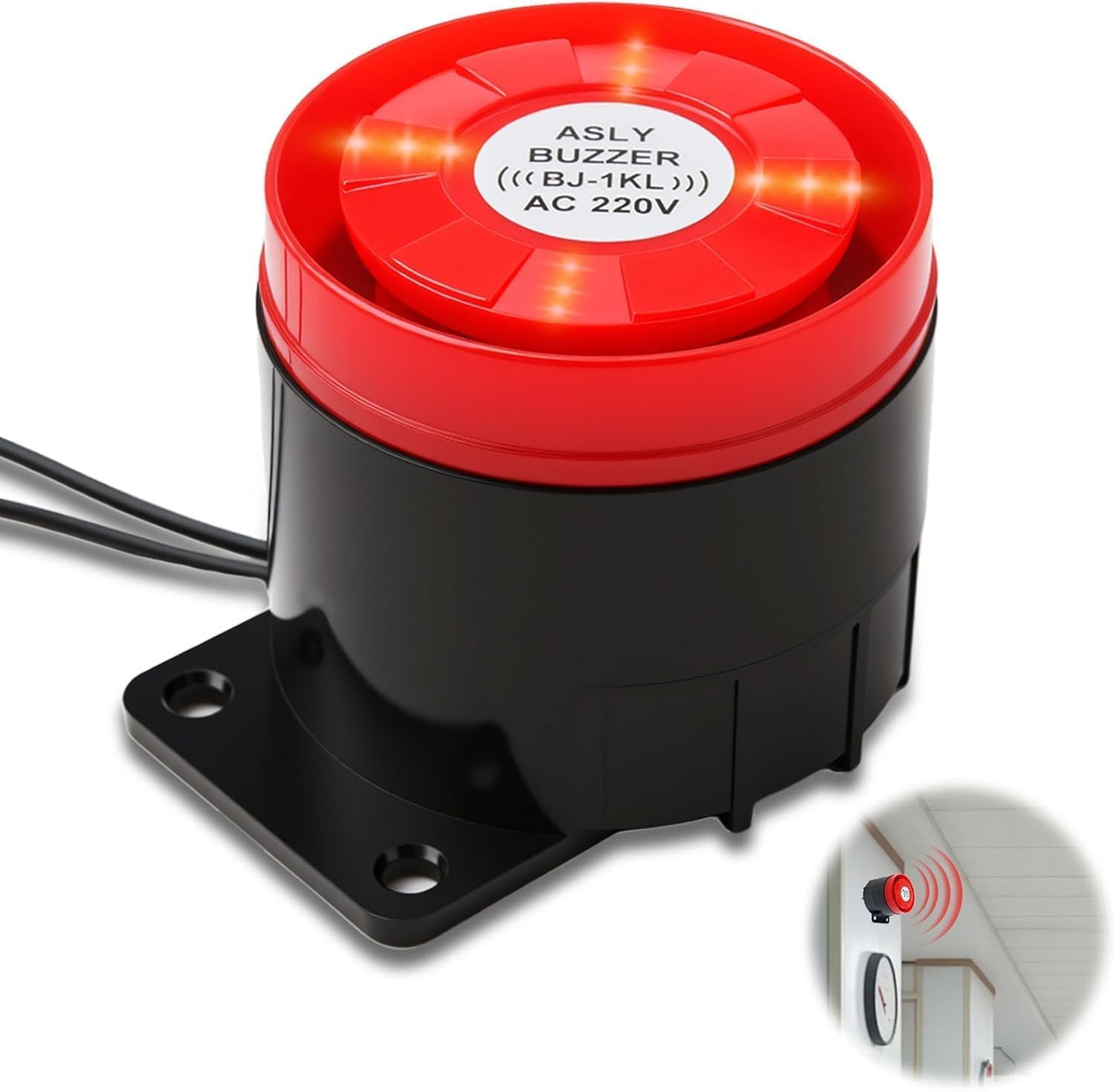 220v 120db Außensirene, Laute Alarmanlage Für Ihr Zuhause, Rot Blinkender Hausalarm Für Ki-gestützte Haussicherheit