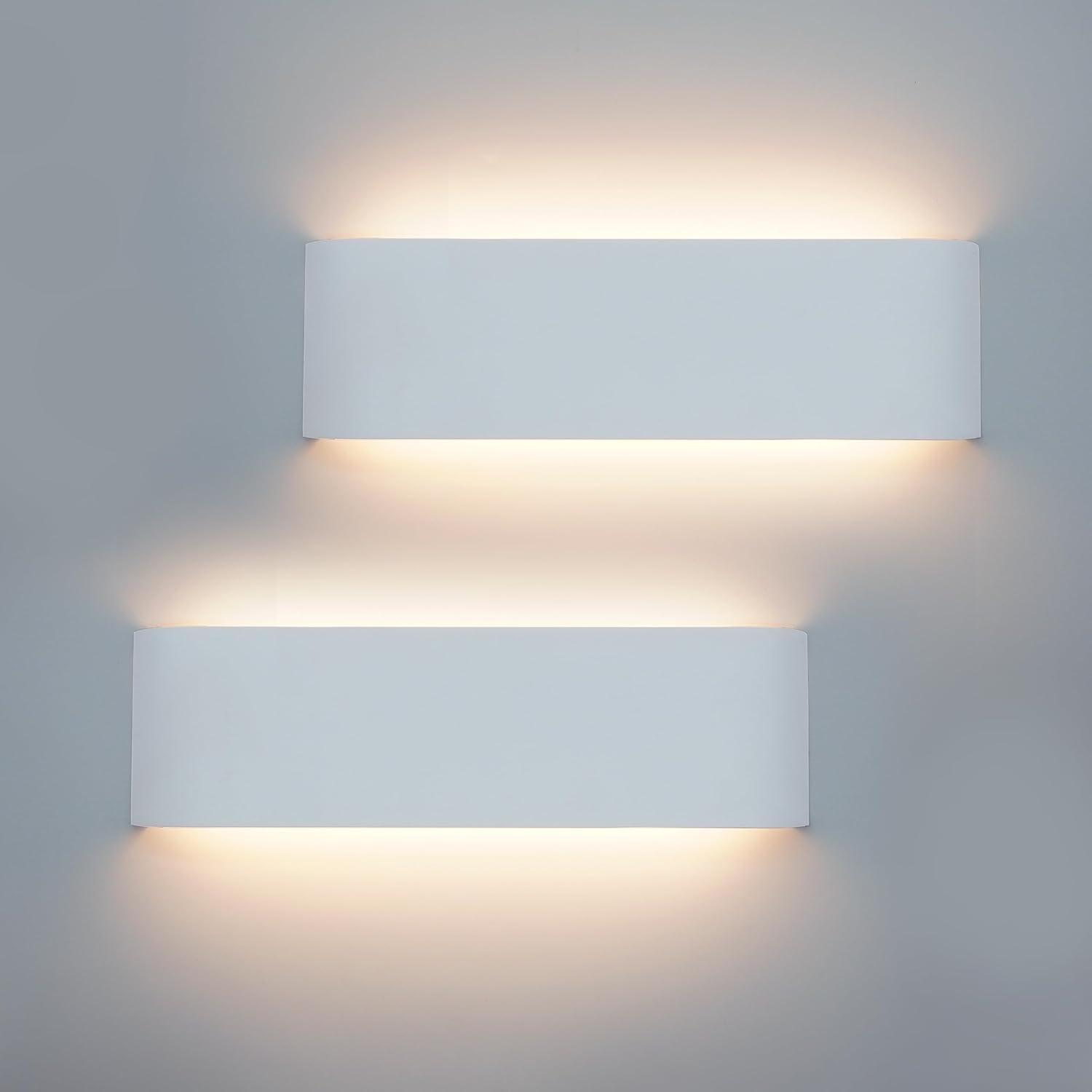 2 Stück Led-wandleuchte, 12 W, Moderner Innenbereich, 3000 K, Weißes, Dekoratives Zimmer Für Schlafzimmer, Wohnzimmer, 28,5 Cm