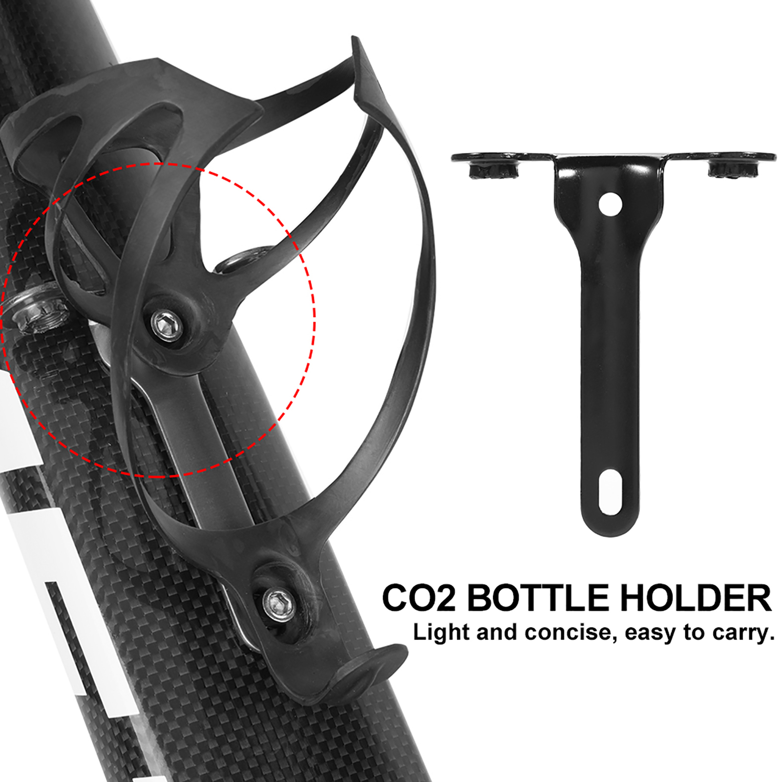 Ztto Mountainbike-aufblashalterung, Co2-kartuschenhalter, Fahrradzubehör (schwarz)