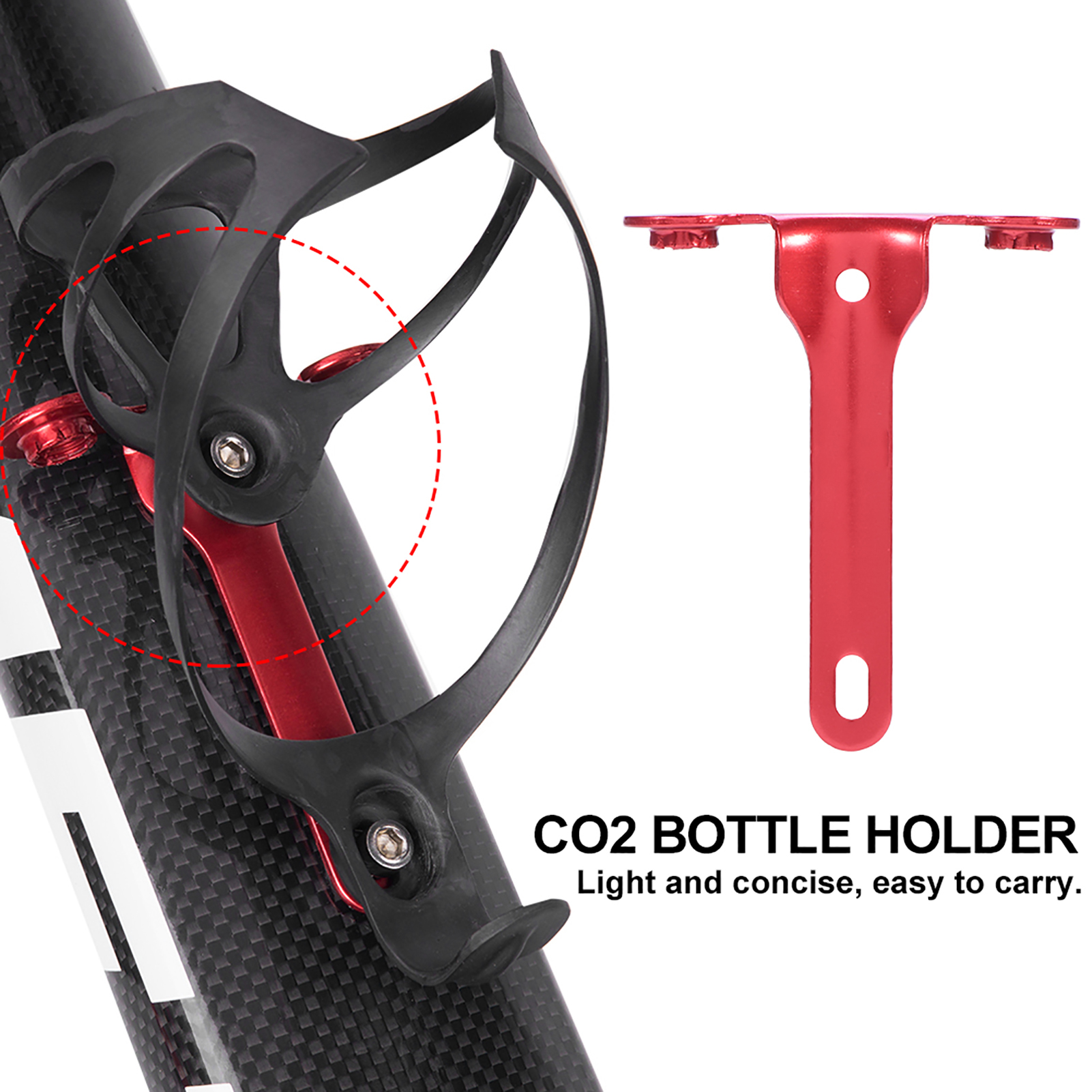 Ztto Mtb-reifenaufblashalterung, Co2-kartuschenhalter, Fahrradzubehör (rot)