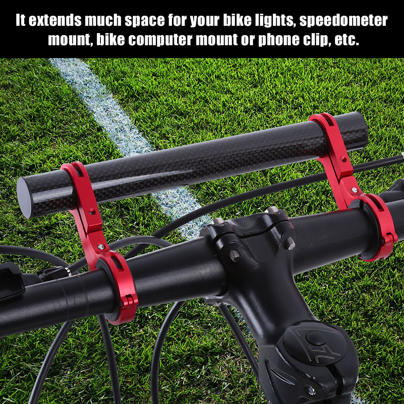 Fahrradlenkerhalterung Mit Verlängerung Für Taschenlampe Und Tachometer (rot)