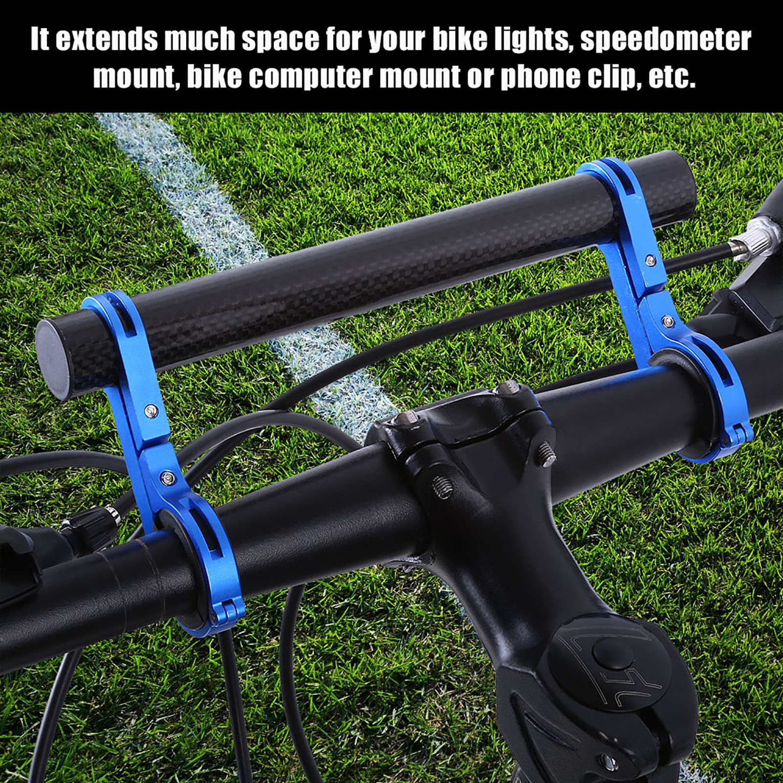 Fahrradlenkerhalterung Mit Verlängerung Für Taschenlampe Und Tachometer (blau)