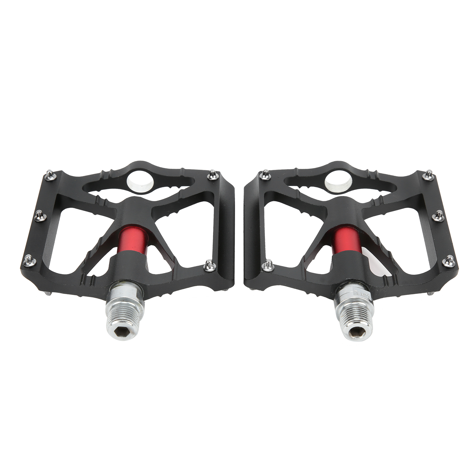Set Aus 2 Leichten, Flachen, Schwarzen, Rutschfesten Mountainbike-pedalen Aus Aluminiumlegierung.