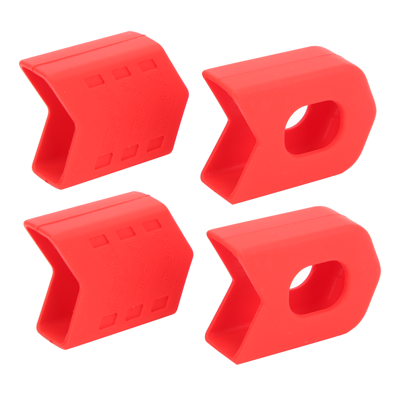 Set Mit 4 Roten Silikon-kurbelschützern Für Mountainbikes Und Rennräder.