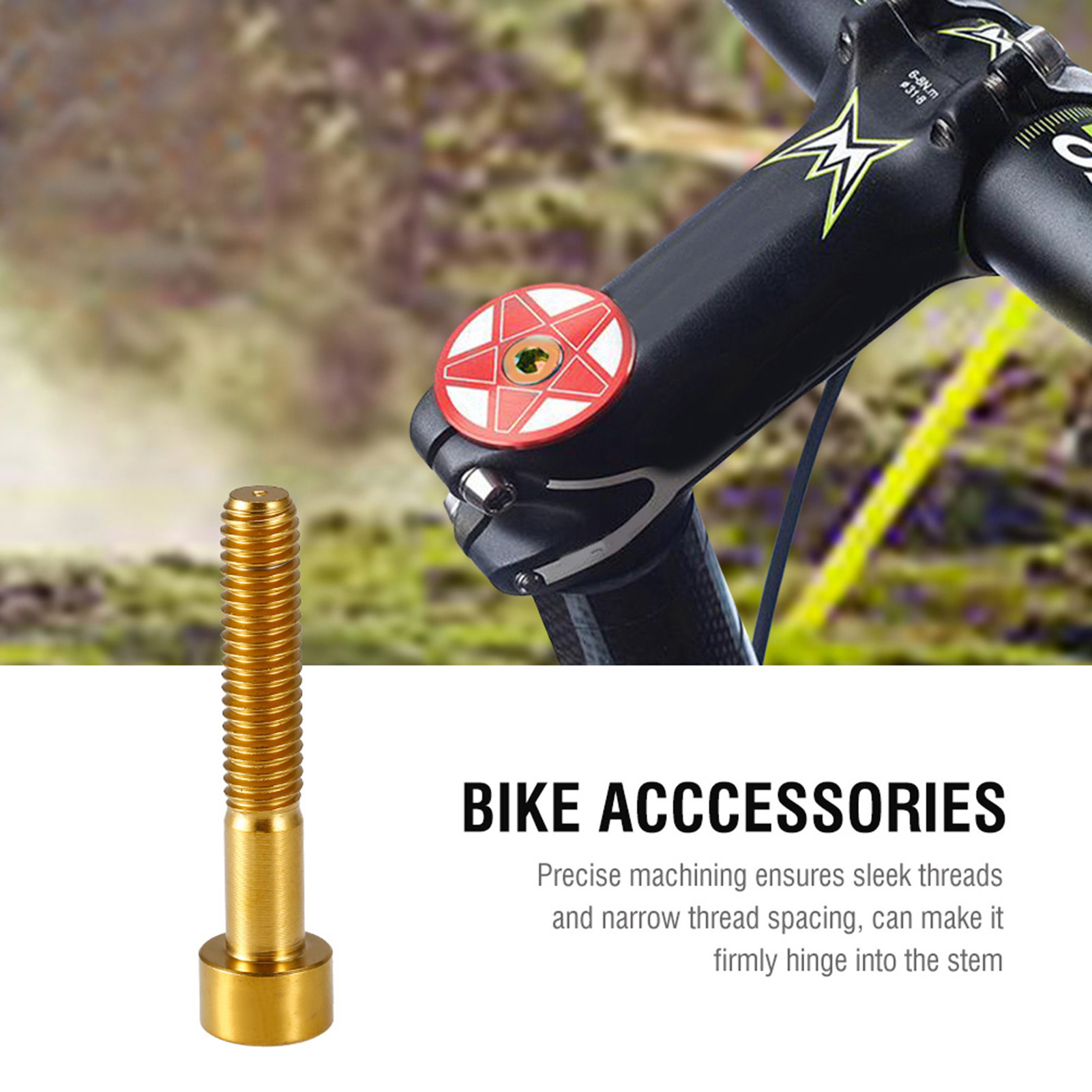 1 Titan-fahrradvorbau, M6-gewindeschraube, Fahrradzubehör (gold M6-35)