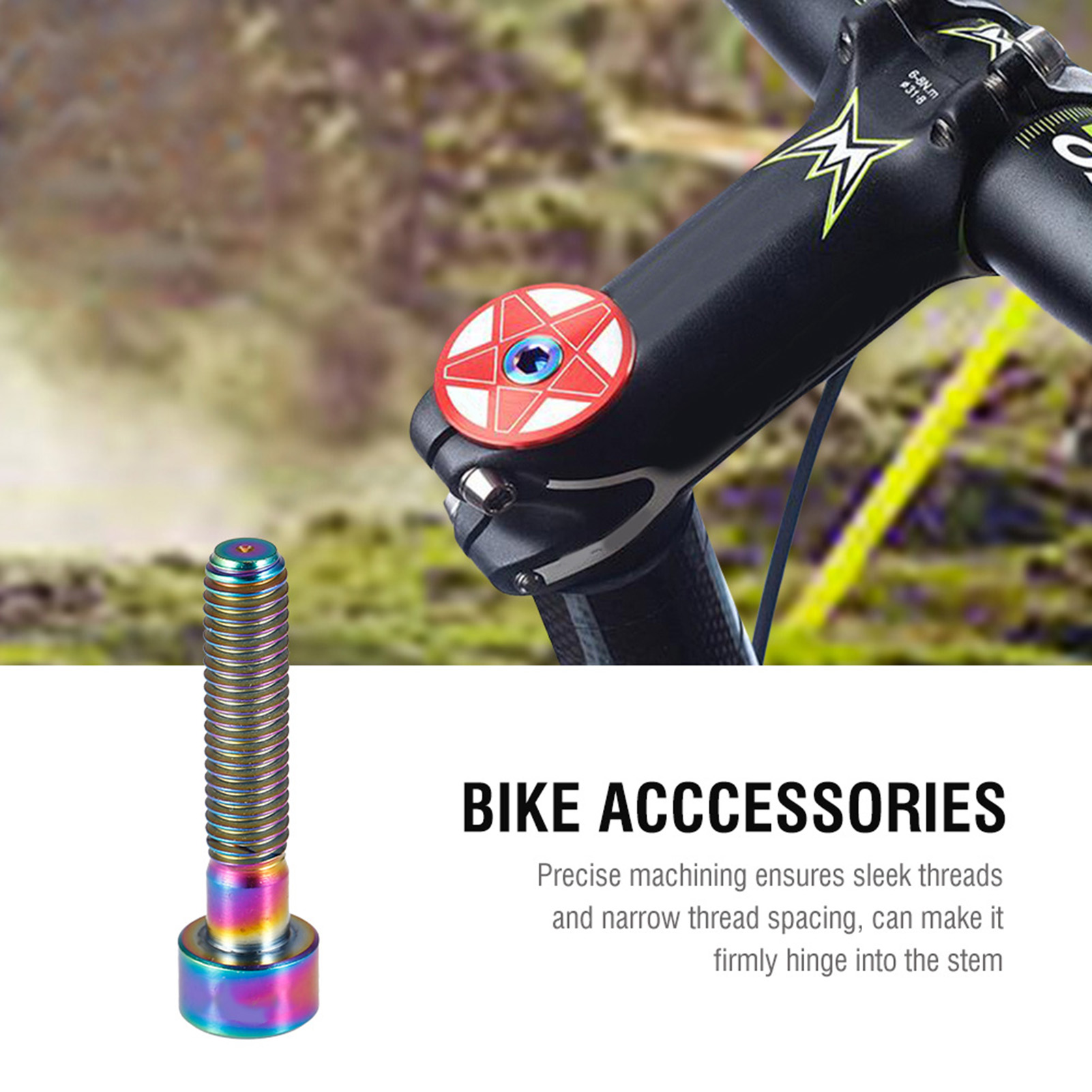 1 Titan-fahrradvorbau, M6-gewindeschraube, Fahrradzubehör (m6-30 Farbig)