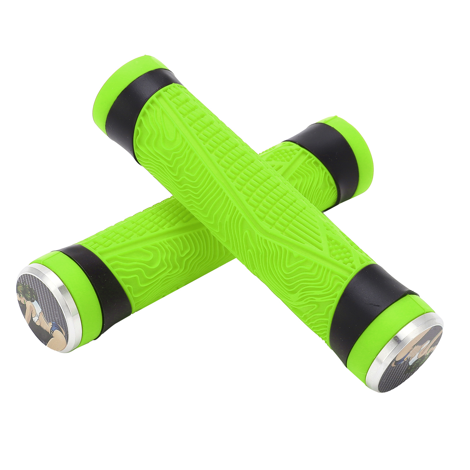 Fmfxtr Mountainbike-lenkergriffe, Gecko-design, Universell, Silikon, Grün
