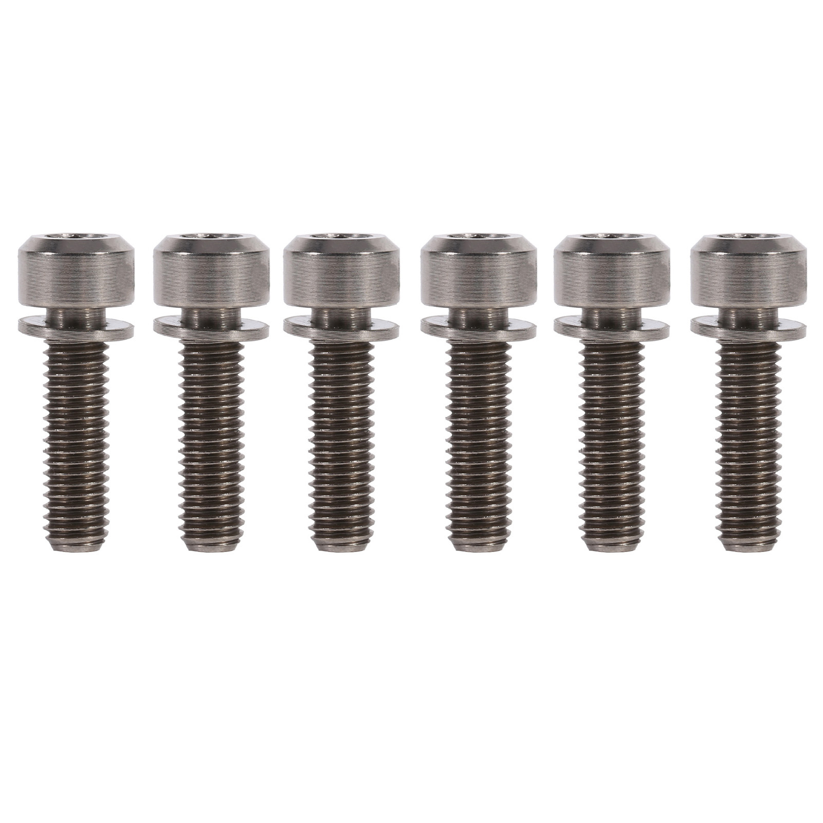 Satz Mit 6 Titan-vorbauschrauben M5 X 18 Mm Für Mountainbikes Mit Unterlegscheibe (titan)