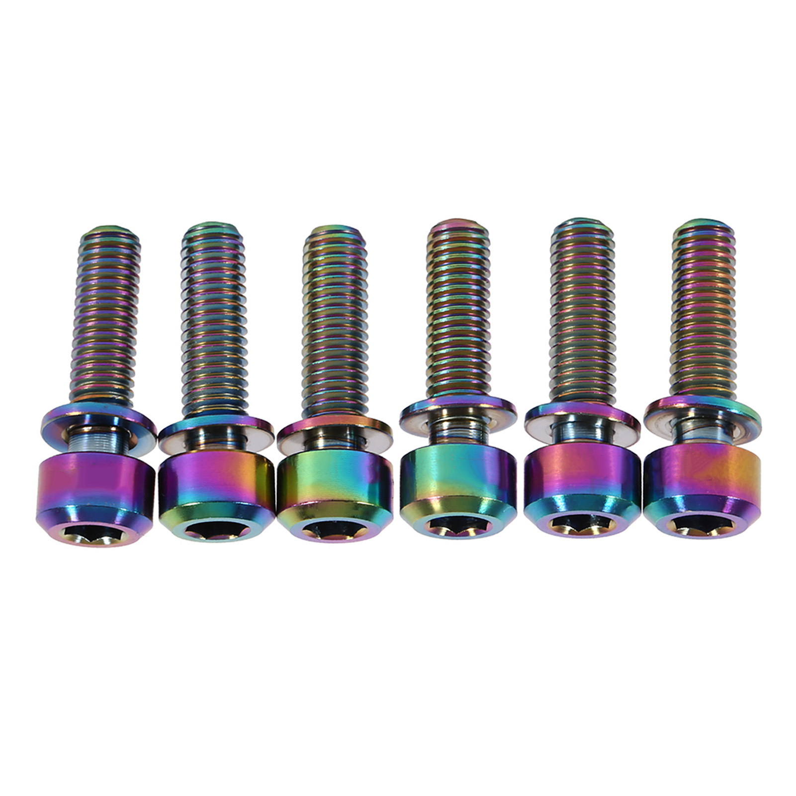 Titan-fahrradvorbauschraube M5 X 18 Mm Mit Distanzring, 6er-pack (regenbogen)