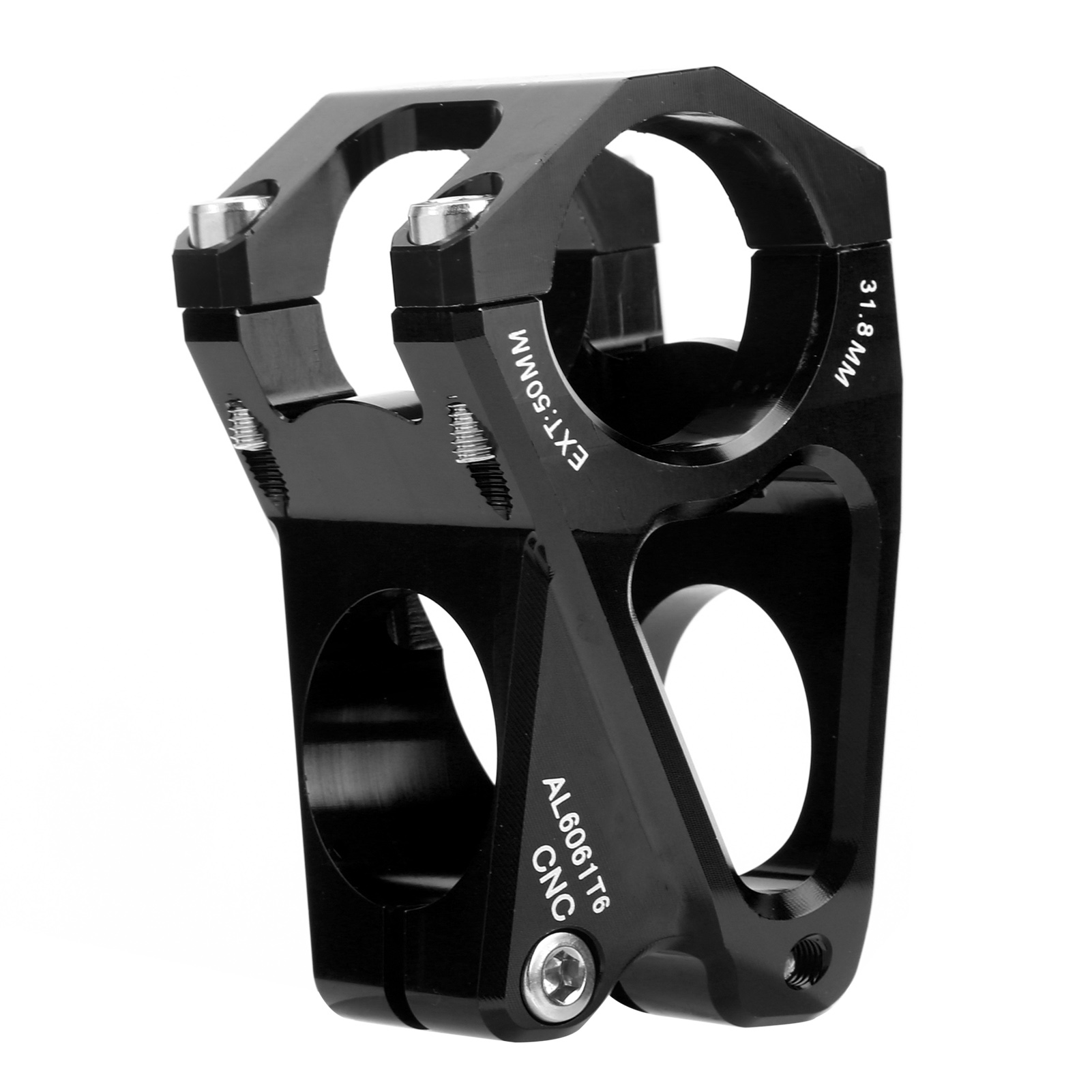 Wake 31,8 Mm X 50 Mm Fahrradvorbau, Kurzer Aluminium-vorbau Für Mountainbikes Und Rennräder, Schwarz