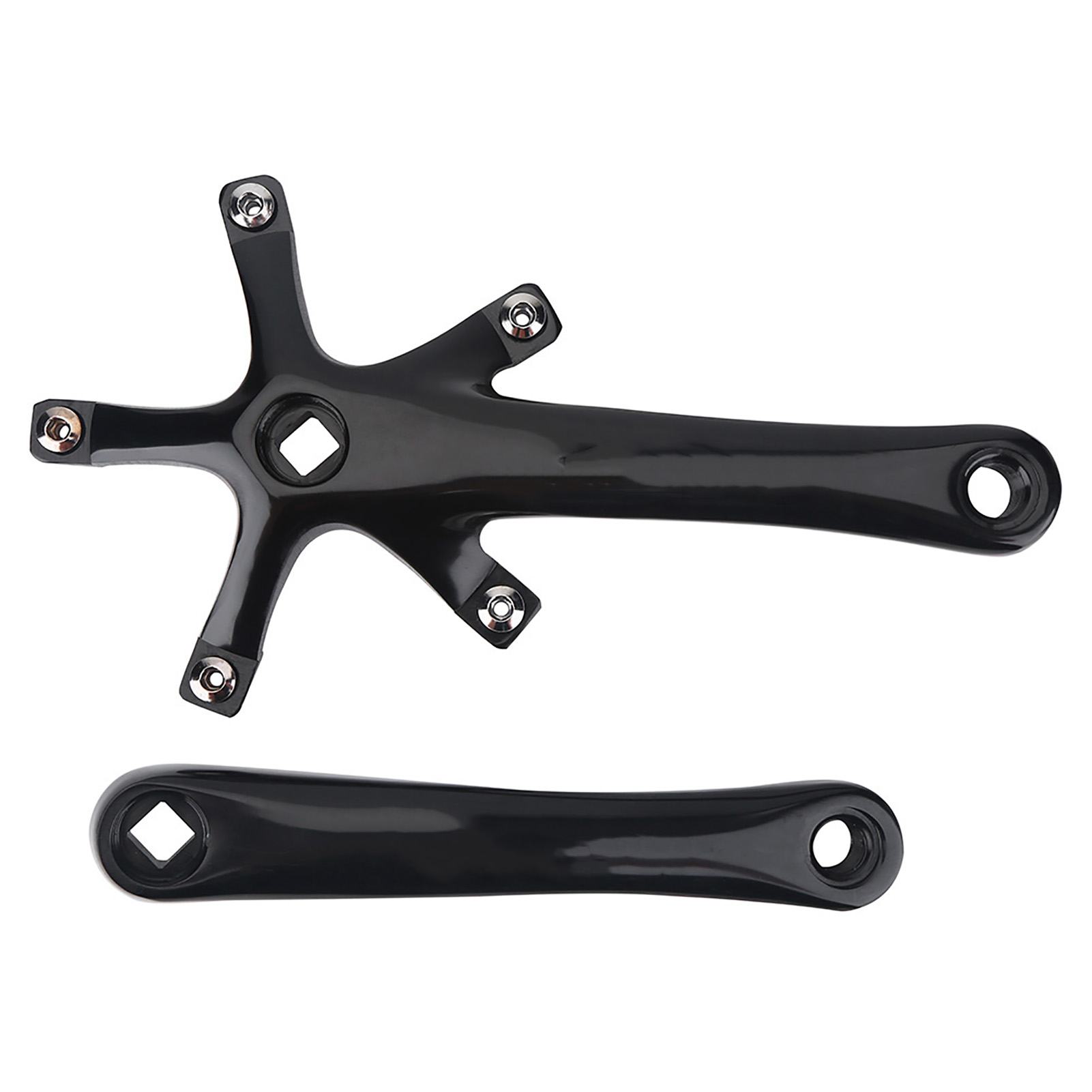 Paar Ersatzteile Für 170-mm-kurbelgarnitur Aus Aluminium Mit Einem Kettenblatt Für Renn-/mountainbikes (schwarz)