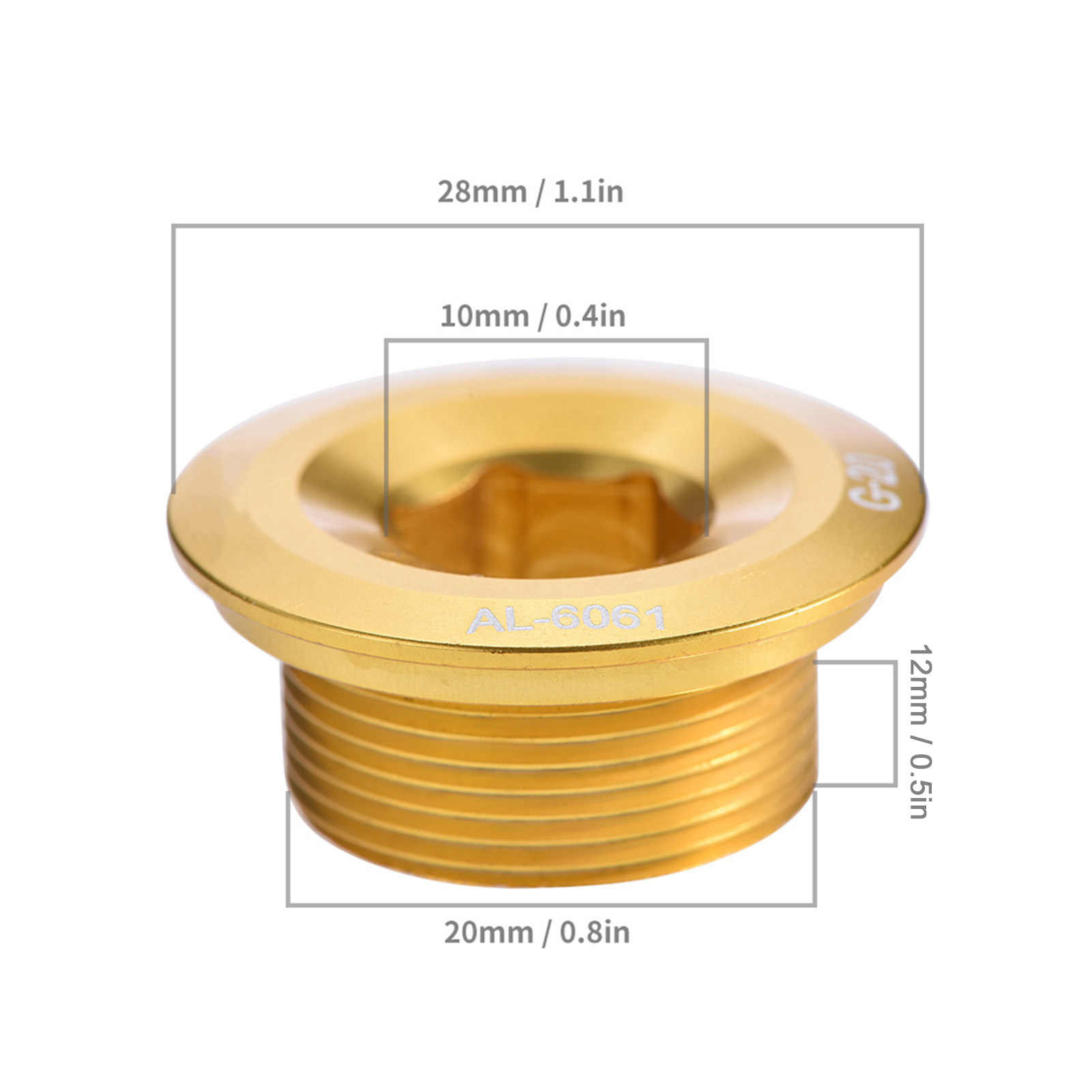 Gub Fahrradkurbel-befestigungsschraube Aus Robuster Aluminiumlegierung (gold)