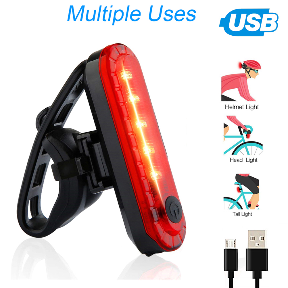 Ultrahelles, Per Usb Aufladbares Mountainbike-rücklicht Mit Hochheller Roter Led.