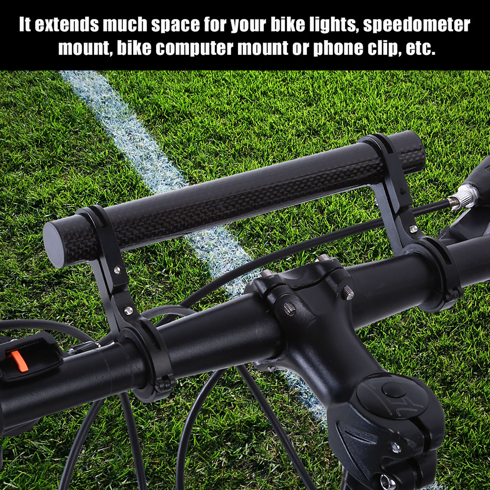 Fahrradlenkerhalterung Mit Verlängerung Für Taschenlampe Und Tachometer (schwarz)