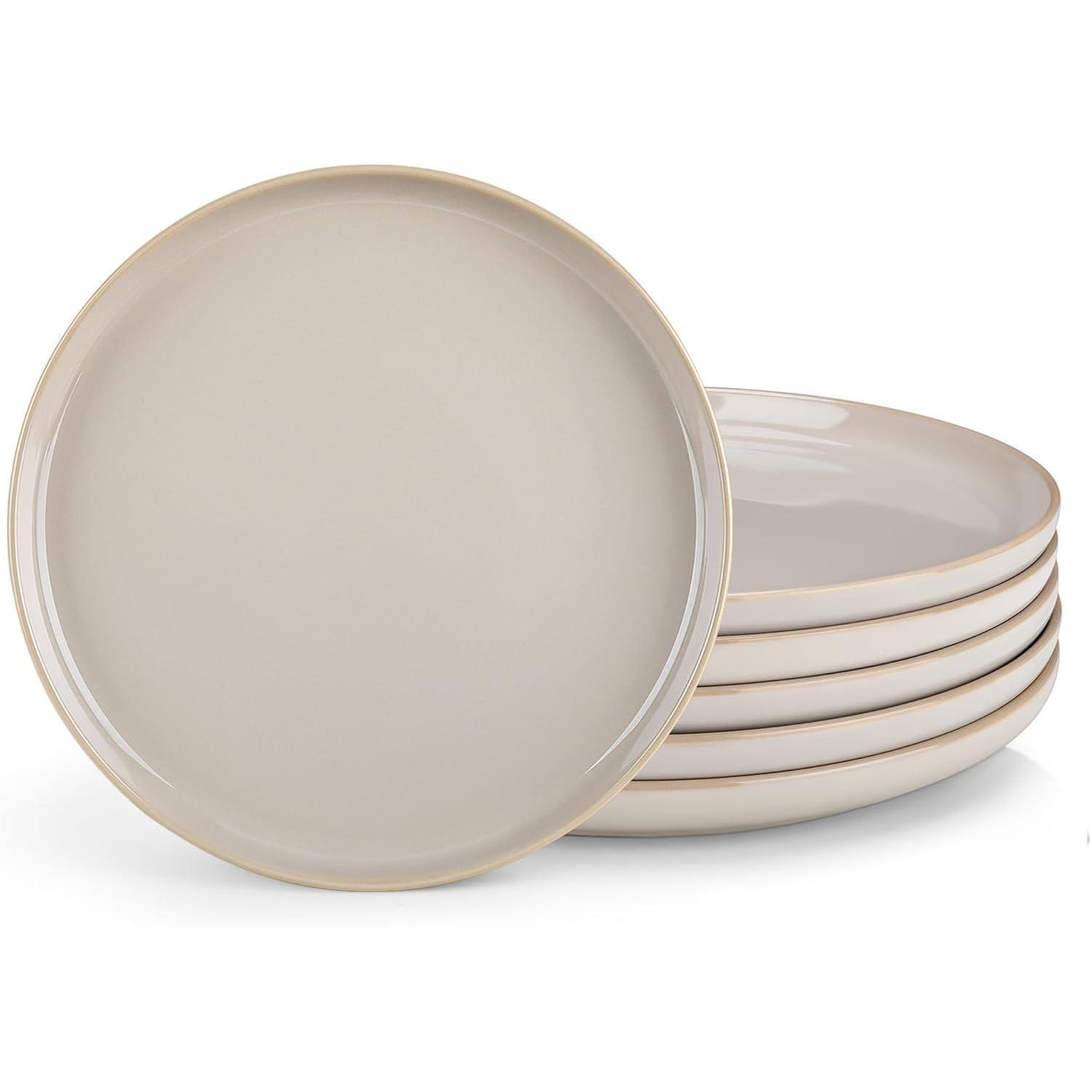 Speiseteller 6er Set 26cm Steingut Speiseteller 6er Set Soft Beige
