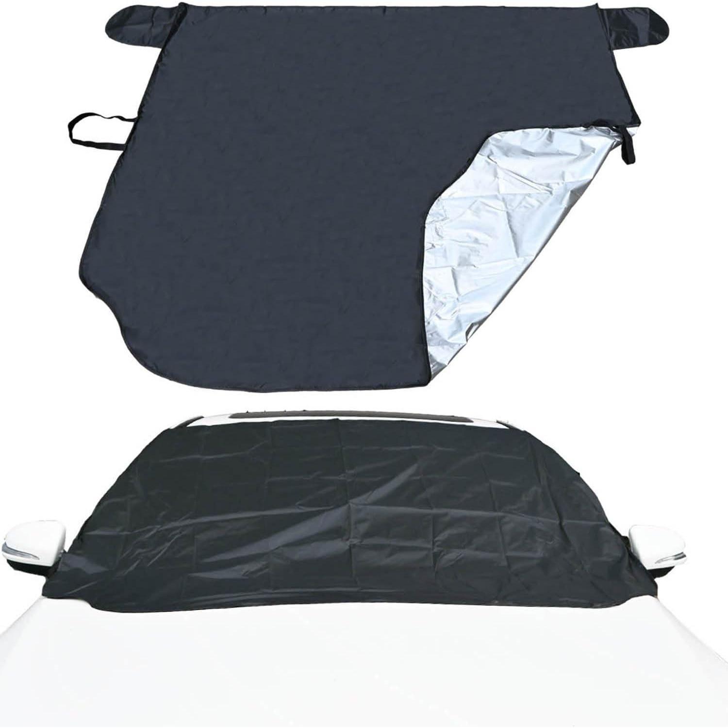 Frontscheibenabdeckung Winter 158x125cm Schnee Eis Frost Schwarz